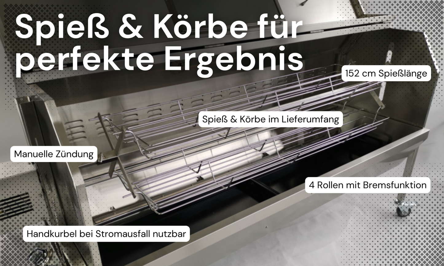XXL Gas Spanferkelgrill Lammgrill Spießgrill BBQ Grill