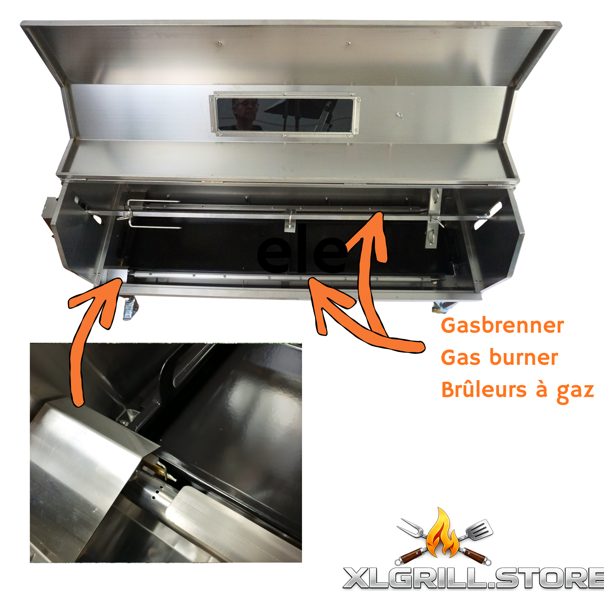 XXL gas suckling pig grill lamb grill spit grill BBQ grill