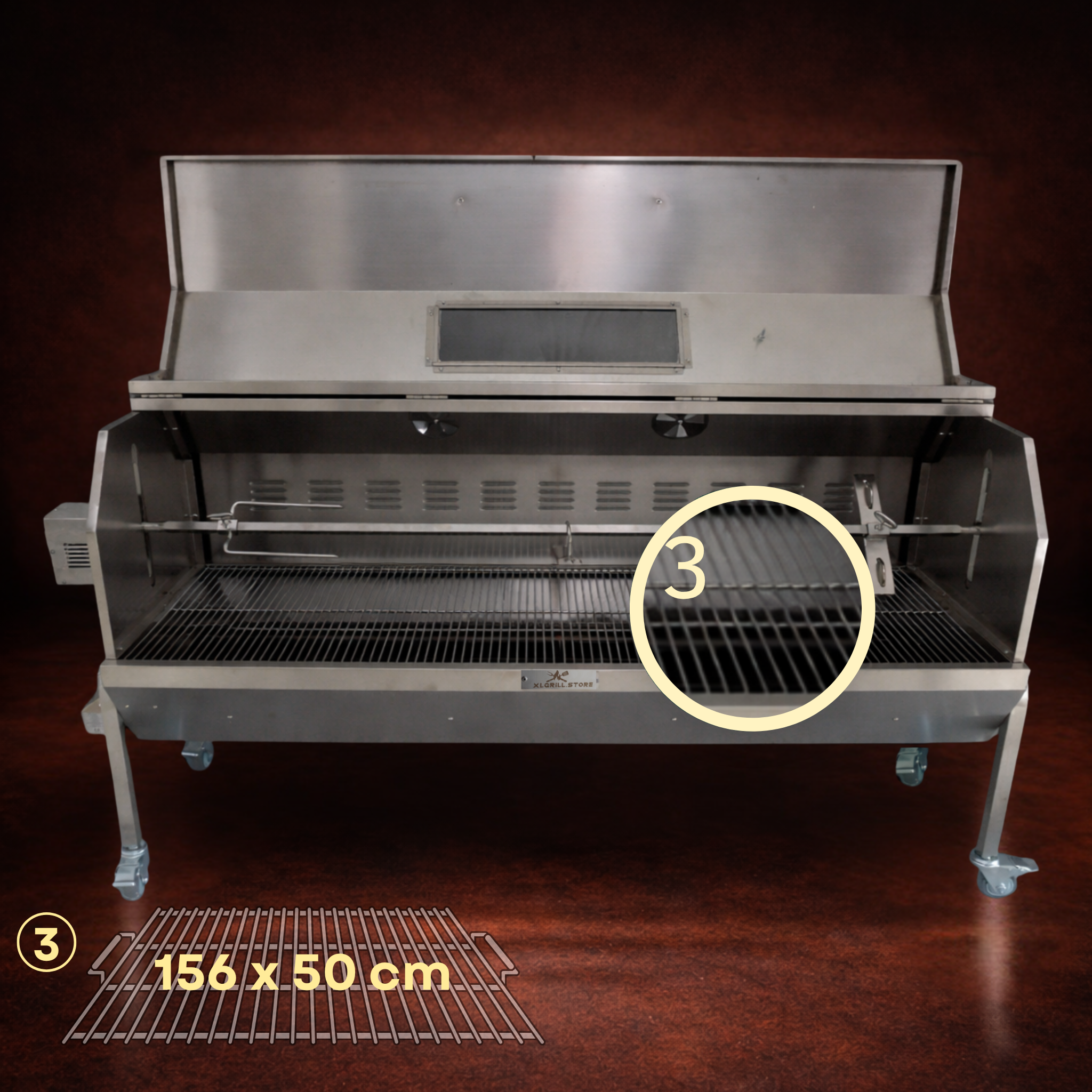 XXL Gas Spanferkelgrill Lammgrill Spießgrill BBQ Grill