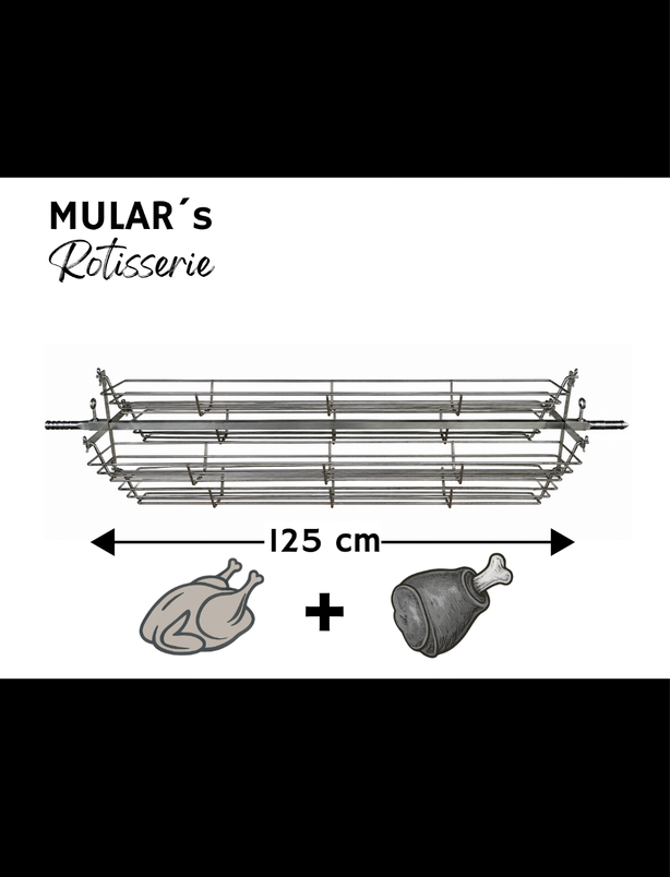 Rotisserie-Set – 4 Edelstahl-Grillkörbe für MULAR PURE