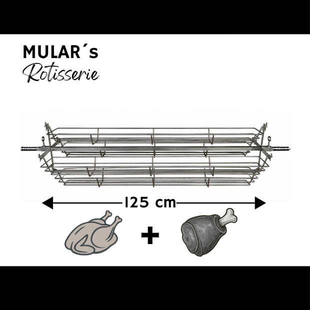 Rotisserie-Set – 4 Edelstahl-Grillkörbe für MULAR PURE