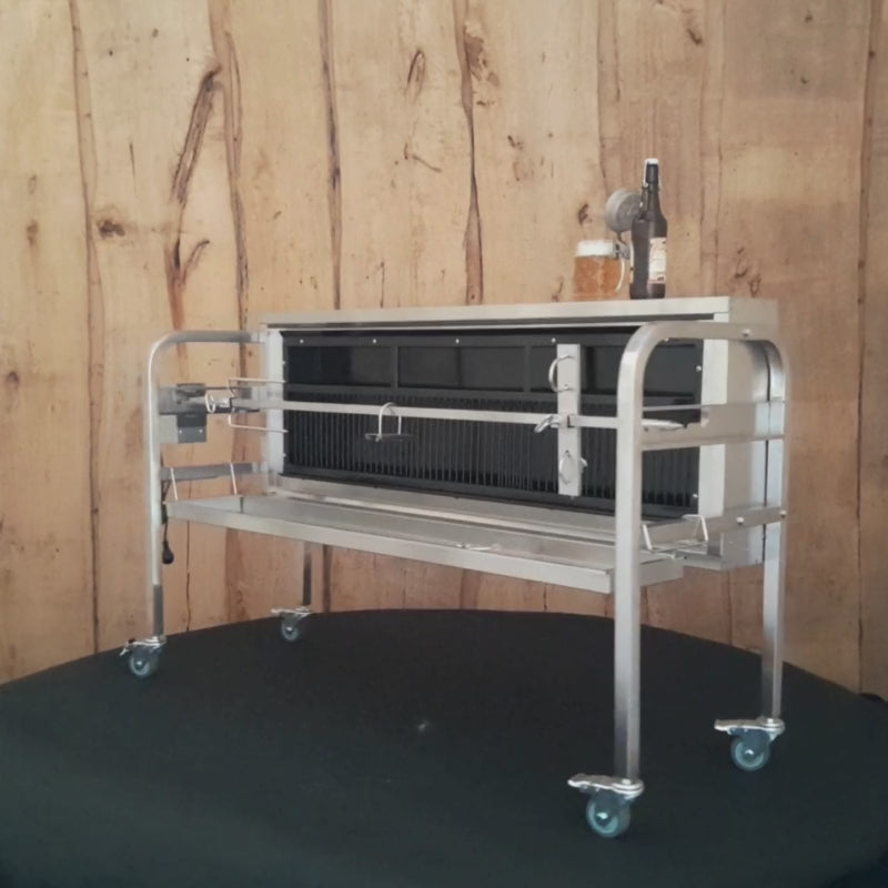 Holz Spanferkelgrill Lammgrill Spießgrill Vertikalgrill